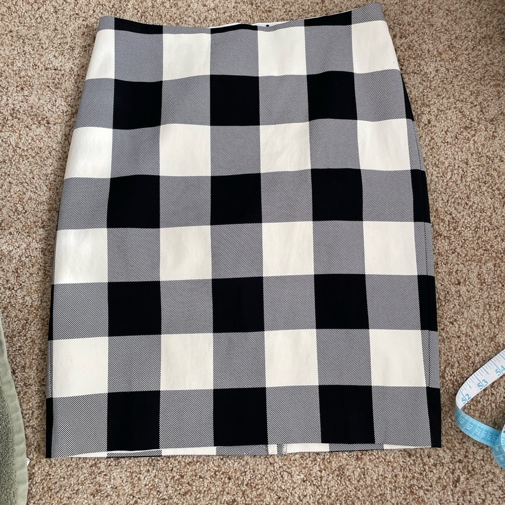 Talbots Black & White Gingham Mini Pencil Skirt Size 4/S